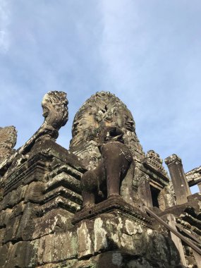 Antik Angkor Thom şehri, Bayon Tapınağı, Kamboçya.  