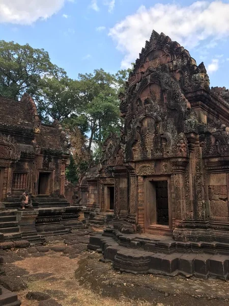 stock image Historic Site in Cambodia, Banteay Srei, Lady Temple.