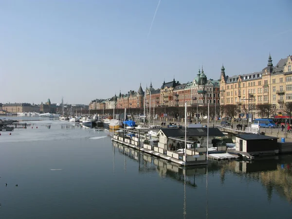 Port Sztokholmie Szwecji — Zdjęcie stockowe