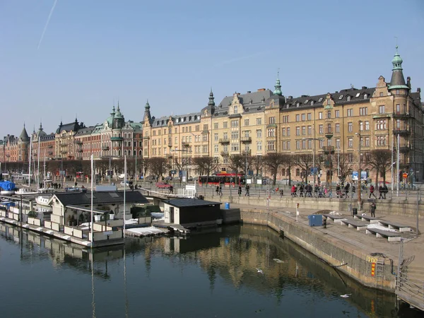 Port Sztokholmie Szwecji — Zdjęcie stockowe
