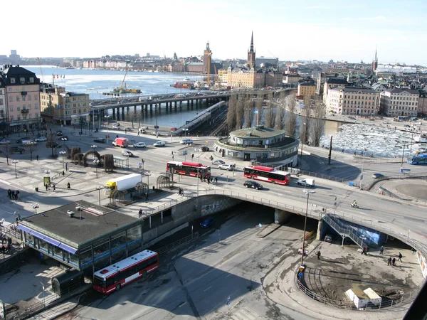 Área Slussen Parte Sul Estocolmo Suécia — Fotografia de Stock