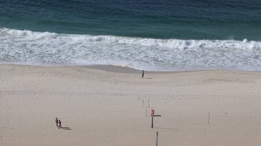 Çatıdan Copacabana Sahili manzarası, Rio de Janeiro, Brezilya. 