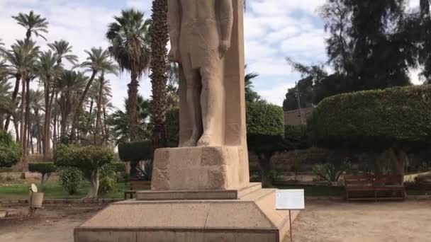 Ramses Nin Mısır Daki Açık Hava Müzesindeki Heykeli Sol Bacağı — Stok video