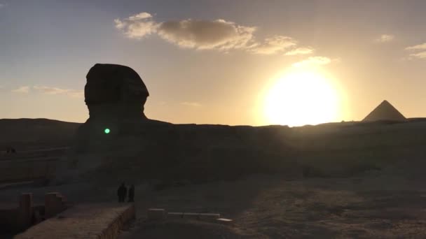 Solnedgång Utsikt Över Den Stora Sfinxen Giza Egypten — Stockvideo