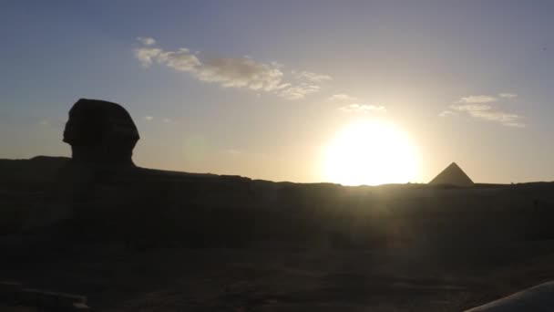 Vista Del Atardecer Gran Esfinge Giza Egipto — Vídeos de Stock
