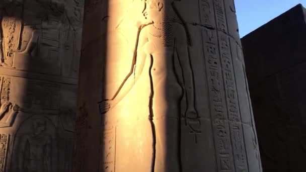 Templet Kom Ombo Aswan Egypten — Stockvideo