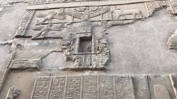 Forntida Unik Relief Vid Temple Kom Ombo Egypten — Stockvideo