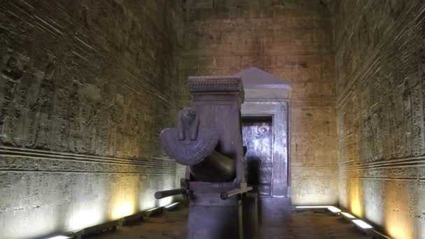 Monument Inne Templet Edfu Egypten — Stockvideo