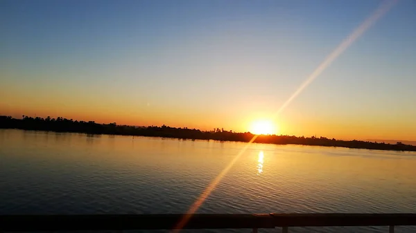 Sunset Nile River Cruise Egito — Fotografia de Stock