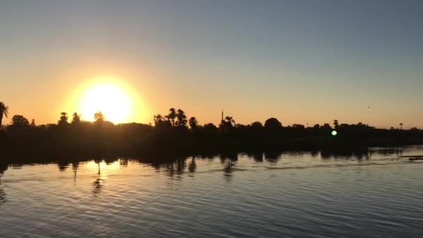 Sunset Nilen River Cruise Egypten — Stockvideo