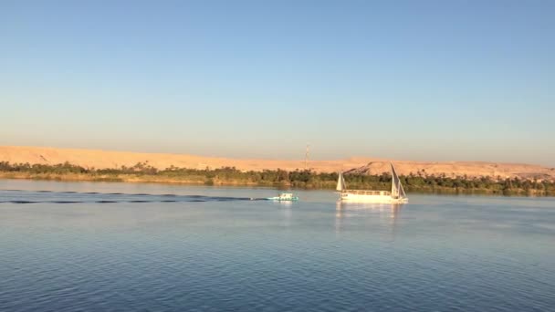 Západ Slunce Nil River Cruise Egyptě — Stock video