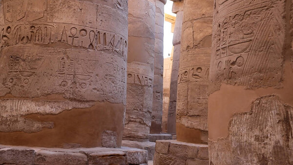 The Great Hypostyle Hall of Karnak Temple in Egypt.