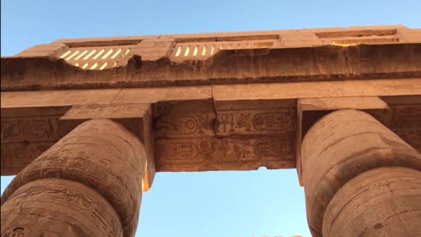 Die Große Hypostilhalle Des Karnak Tempels Ägypten — Stockvideo
