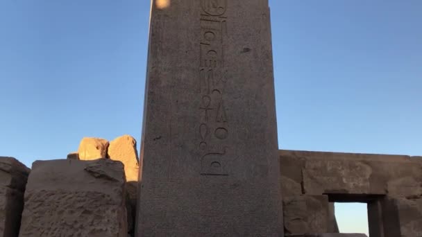 Obelisk Mesir Kuil Karnak Mesir — Stok Video