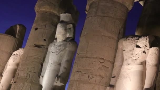 Gården Till Ramses Luxor Temple Egypten — Stockvideo