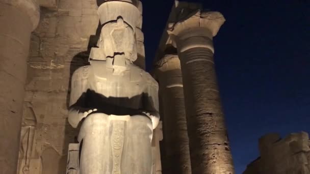 Двор Рамзеса Храме Луксора Египет — стоковое видео