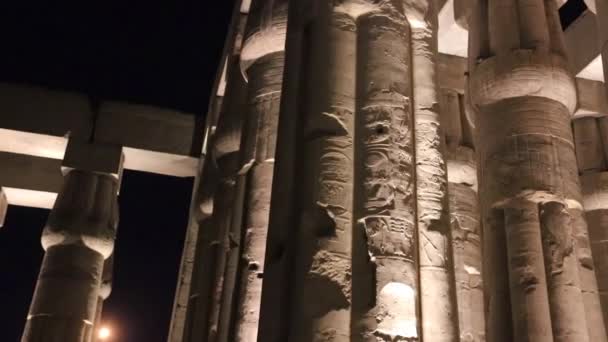 Noite Luxor Temple Antigo Complexo Templos Egípcios — Vídeo de Stock