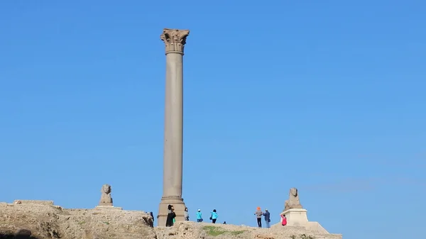 埃及亚历山大港庞培石柱遗址考古遗址 — 图库照片