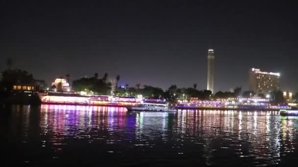 Widok Nilu Kairze Egipt — Wideo stockowe