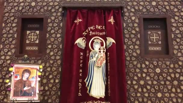 Santo Sergius Dan Gereja Bacchus Abu Serga Kairo Mesir — Stok Video