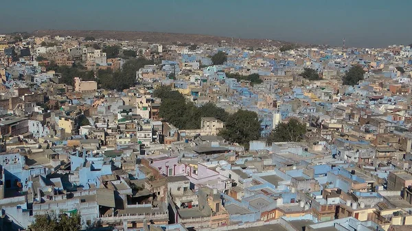 Widok Jodhpur Indygo Niebieskich Budynków Rajasthan Indie — Zdjęcie stockowe