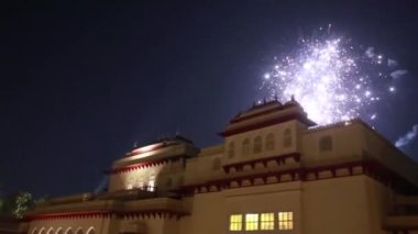 Hindistan 'ın Jaipur şehrinde güzel havai fişekler..