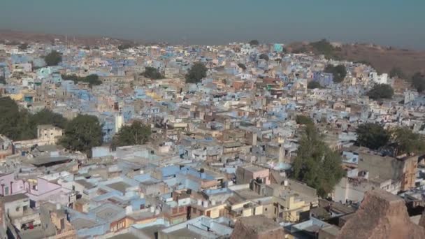 Jodhpur Jest Drugim Wielkości Miastem Radżastanie Popularnie Znanym Jako Blue — Wideo stockowe
