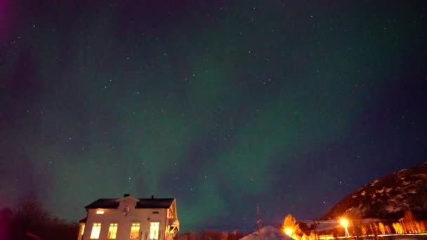 Las Auroras Boreales Tromso Aurora Borealis Noruega — Vídeos de Stock