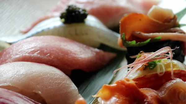 Sushi Omakase Menü Yuutaro Restaurant Stockfoto