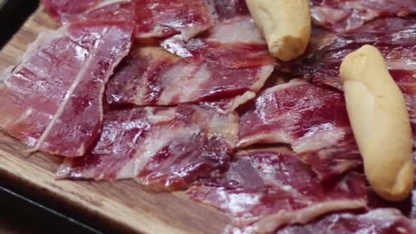 Jamon Iberico バンコクのスペイン料理 — ストック動画