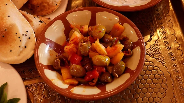 Jordanisches Barbecue Und Mezze Gerichte — Stockfoto