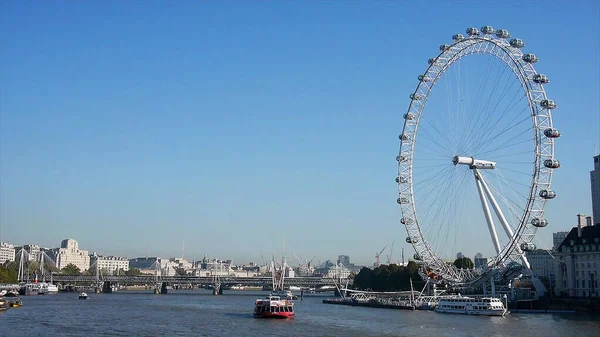 London Eye Ferris Wheel Rio Tamisa — Fotografia de Stock