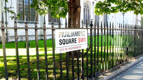 Parliament Square Sign London England — Stockfoto