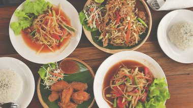 Tayland Baharatlı Yemek Masası, Tayland Restoranı.