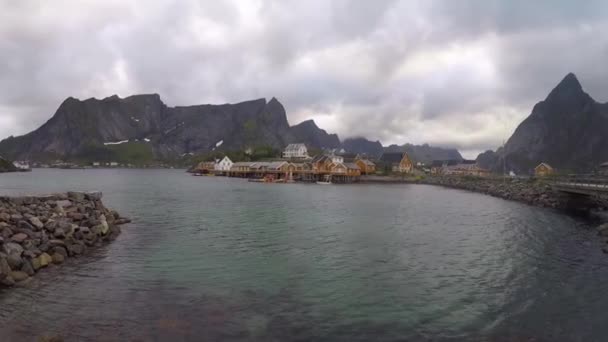 Norweska Wioska Rybacka Wyspach Lofoten Norwegia — Wideo stockowe