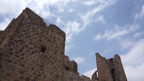 Hradní Zdi Zámku Ajloun Jordánsku — Stock video