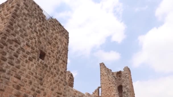 Muralhas Castelo Castelo Ajloun Jordânia — Vídeo de Stock
