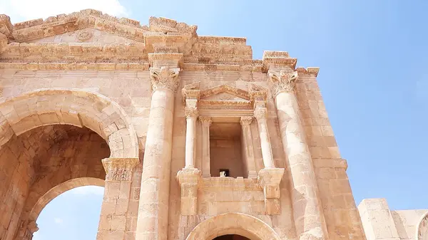 Arco Adriano Antigua Ciudad Jerash Jordania —  Fotos de Stock