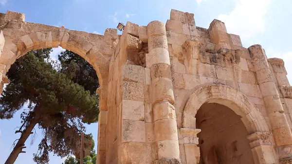 Puerta Sur Antigua Ciudad Jerash Jordania —  Fotos de Stock
