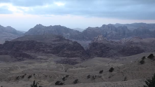 Bergformation Wadi Musa Petra Jordanien — Stockvideo