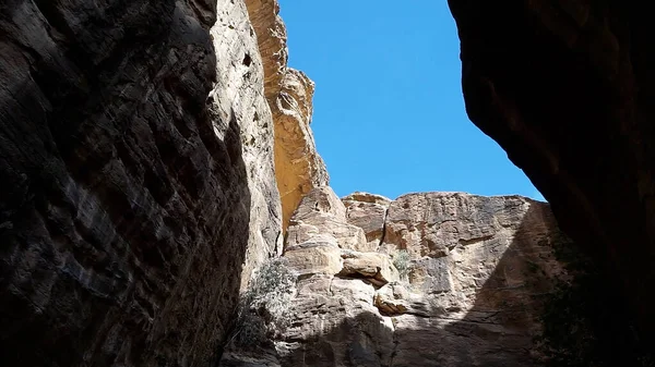 Siq Canyon Στην Αρχαία Πόλη Της Πέτρας Ιορδανία — Φωτογραφία Αρχείου