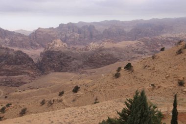 Wadi Musa, Petra, Ürdün 'de Sabah Kaya oluşumu.