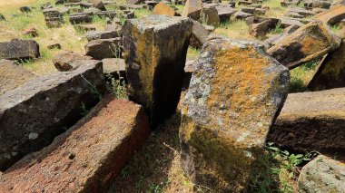Ermenistan 'daki Zvartnots Katedrali' nin kalıntıları. 
