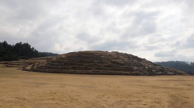 Güney Amerika, Peru 'daki Sacsayhuaman' ın İnka Harabeleri.