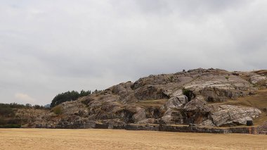 Güney Amerika, Peru 'daki Sacsayhuaman' ın İnka Harabeleri.
