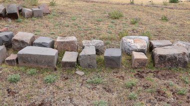 Sacsayhuaman 'ın Cusco, Peru, Güney Amerika' daki taş işçiliğinin detayları.. 