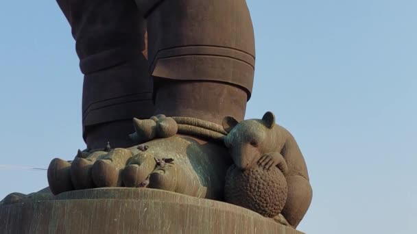 Estátua Rato Mushika Vahana Símbolo Sabedoria Humildade Mitologia Hindu — Vídeo de Stock