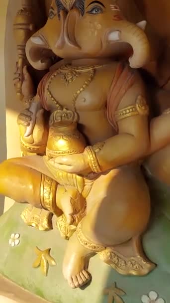Ganesha Statue Worshipers Born Monday — Stock Video