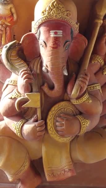 Άγαλμα Ganesha Για Τους Πιστούς Γεννήθηκε Την Κυριακή — Αρχείο Βίντεο