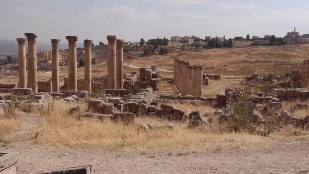 Jerash Oferece Uma Mistura Fascinante Maravilhas Antigas Contra Pano Fundo — Vídeo de Stock